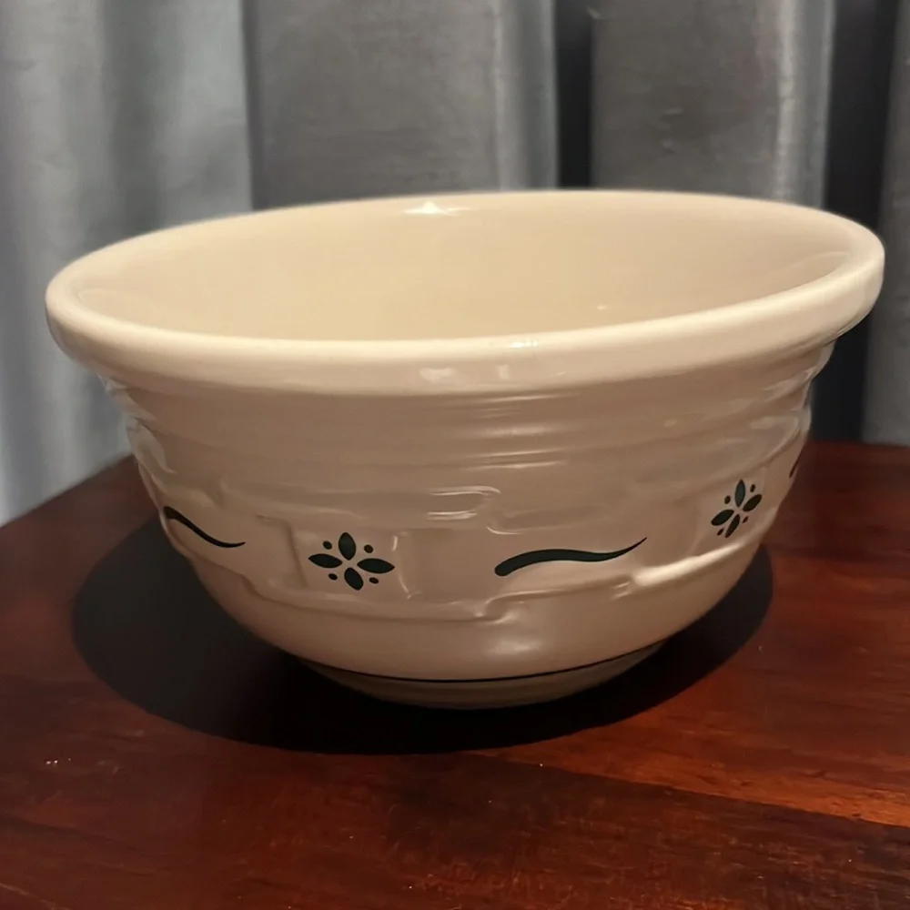 Longaberger Mixing Bowl 6.5" Woven Traditions Basketweave Green Decoration - Picture 8 of 13